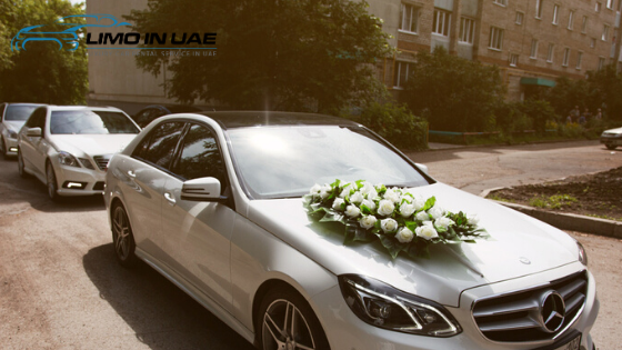 White wedding car dubai