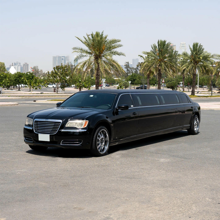 Stretch Limo Chrysler Black limo rental UAE service